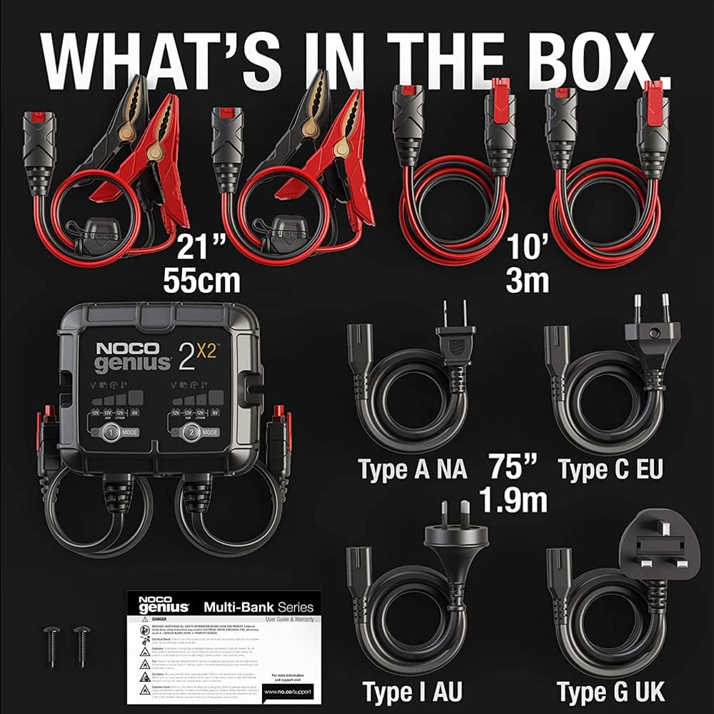 NOCO GENIUS2X2: 4A 2-Bank Smart Battery Charger